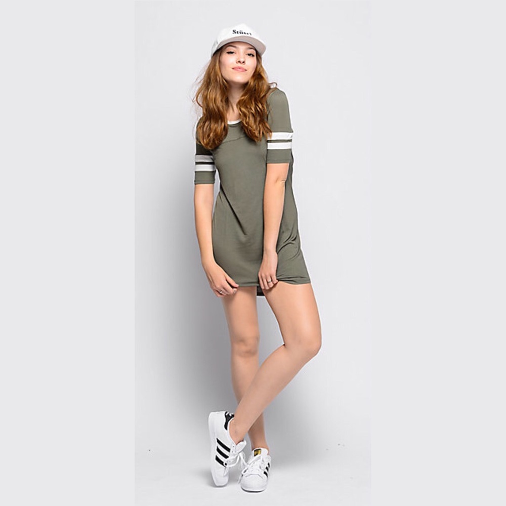 Adrian Athletic Olive T-Shirt Dress